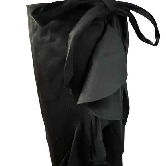 Maeve by Anthropologie Black Flounced Midi Skirt Size 14 Cotton Classic Cut - Picture 4 of 8